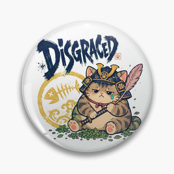 Item preview, Disgraced Samurai Cat Kawaii Tabby Japanese Humor designed and sold by chattsuede.