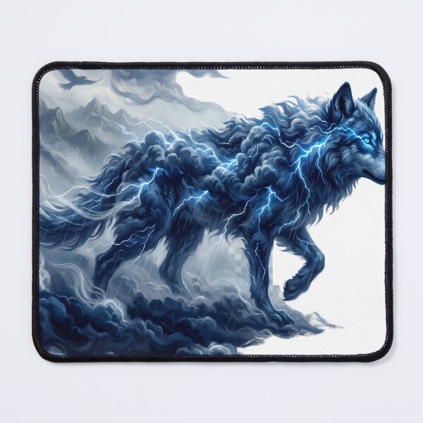 Item preview, Storm Wolf | Thunder Spirit Fantasy Painting designed and sold by Origamoart.