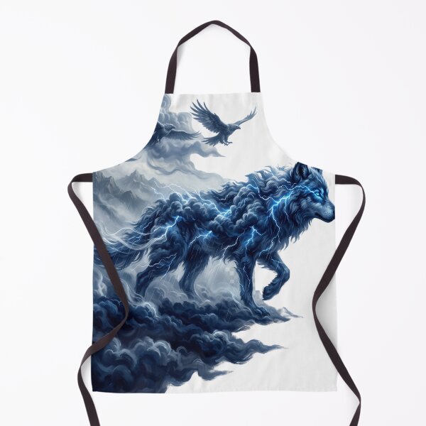 Item preview, Storm Wolf | Thunder Spirit Fantasy Painting designed and sold by Origamoart.