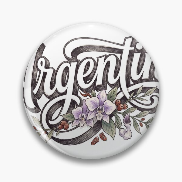 Item preview, Argentina Vintage Floral Botanical Lettering designed and sold by castillomiami.