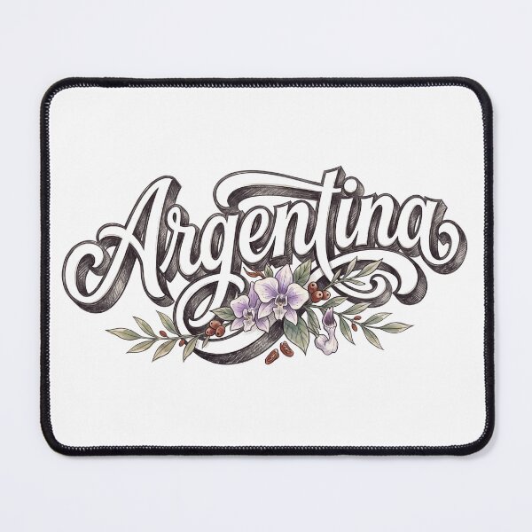 Item preview, Argentina Vintage Floral Botanical Lettering designed and sold by castillomiami.