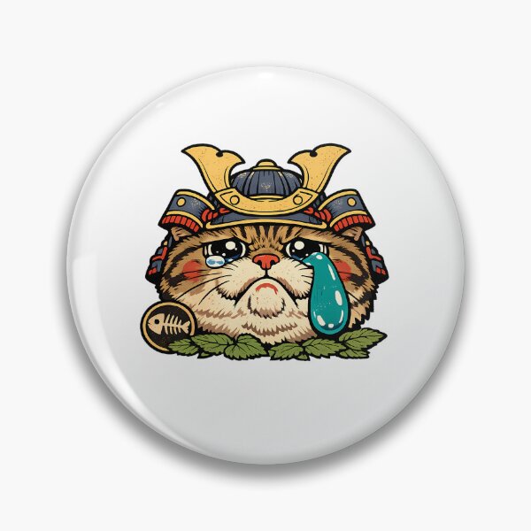 Item preview, Crying Samurai Cat Kawaii Japanese Anime Lover designed and sold by chattsuede.