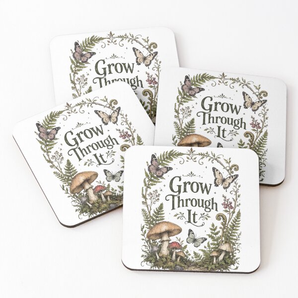 Item preview, Grow Through it butterflies mushrooms designed and sold by TeesNTatts.