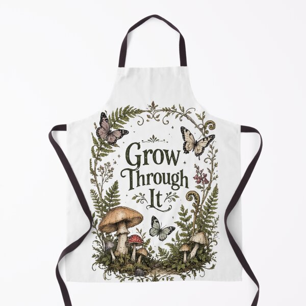 Item preview, Grow Through it butterflies mushrooms designed and sold by SunBeamStar.
