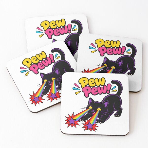 Item preview, Pew Pew Cat With Laser Eyes Comic Cartoon designed and sold by chattsuede.