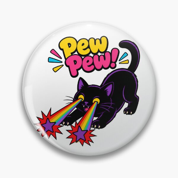 Item preview, Pew Pew Cat With Laser Eyes Comic Cartoon designed and sold by chattsuede.