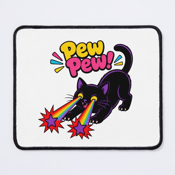 Item preview, Pew Pew Cat With Laser Eyes Comic Cartoon designed and sold by chattsuede.