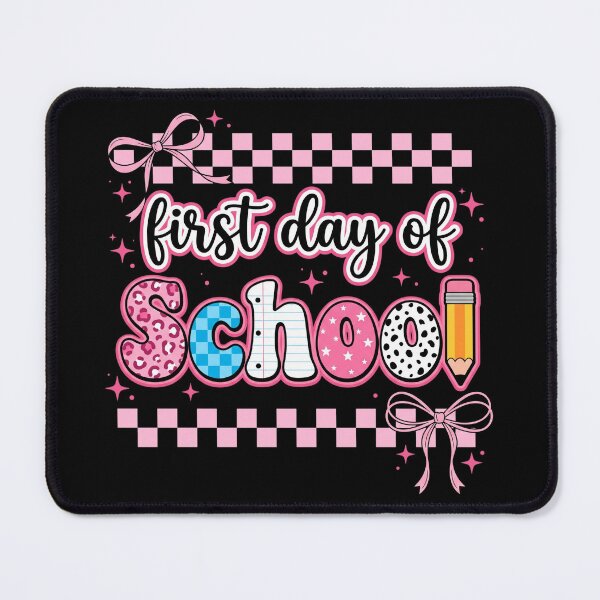 Item preview, First Day Of School Coquette Pink Bow Checkerboard Aesthetic designed and sold by IsDesignHub.