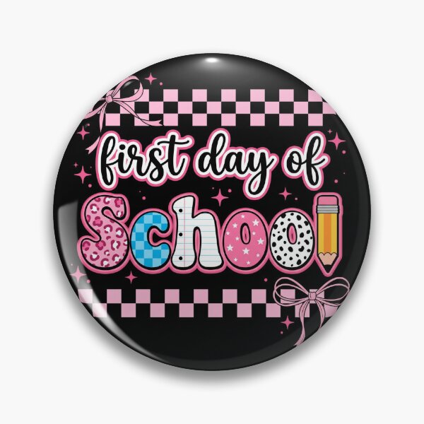 Item preview, First Day Of School Coquette Pink Bow Checkerboard Aesthetic designed and sold by IsDesignHub.