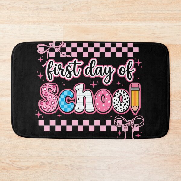 Item preview, First Day Of School Coquette Pink Bow Checkerboard Aesthetic designed and sold by IsDesignHub.