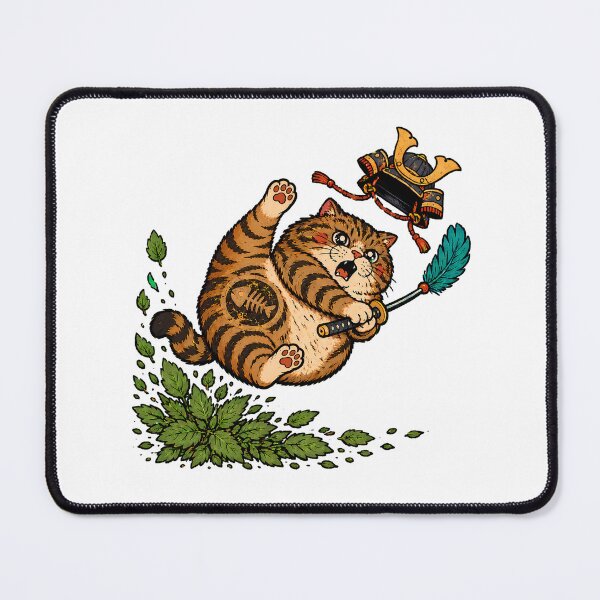 Item preview, Catnip Samurai Cat Playful Tabby Warrior designed and sold by chattsuede.