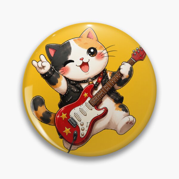 Item preview, Catrio Calico Young Guitar Enthusiast Cute Tween Cat designed and sold by Mindworx21.