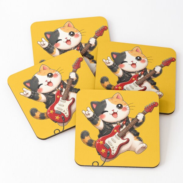 Item preview, Catrio Calico Young Guitar Enthusiast Cute Tween Cat designed and sold by Mindworx21.