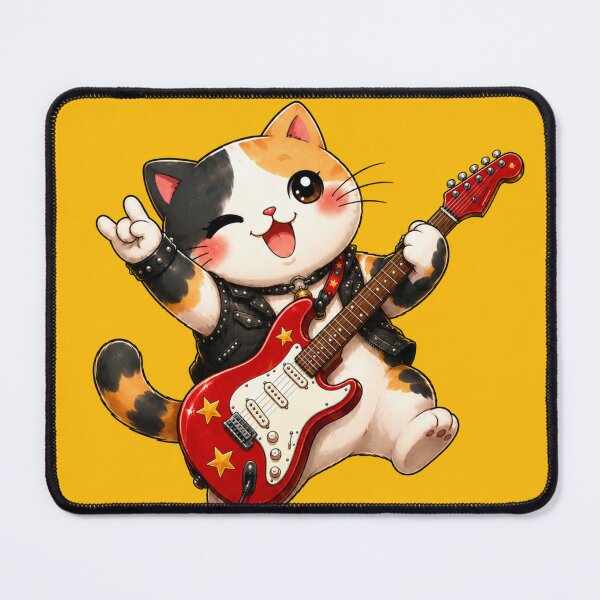 Item preview, Catrio Calico Young Guitar Enthusiast Cute Tween Cat designed and sold by Mindworx21.