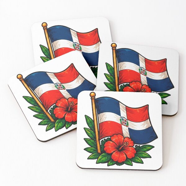 Item preview, Flag of the Dominican Republic | Dominican Pride with Hibiscus Flower designed and sold by StudioBase.
