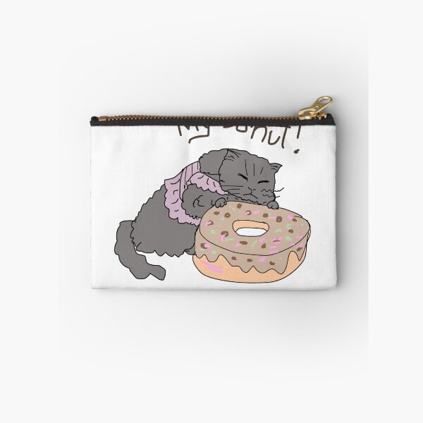 Item preview, My Donut! Cute Grumpy Cat Hugging Donut Illustration designed and sold by AbbyWorldStudio.