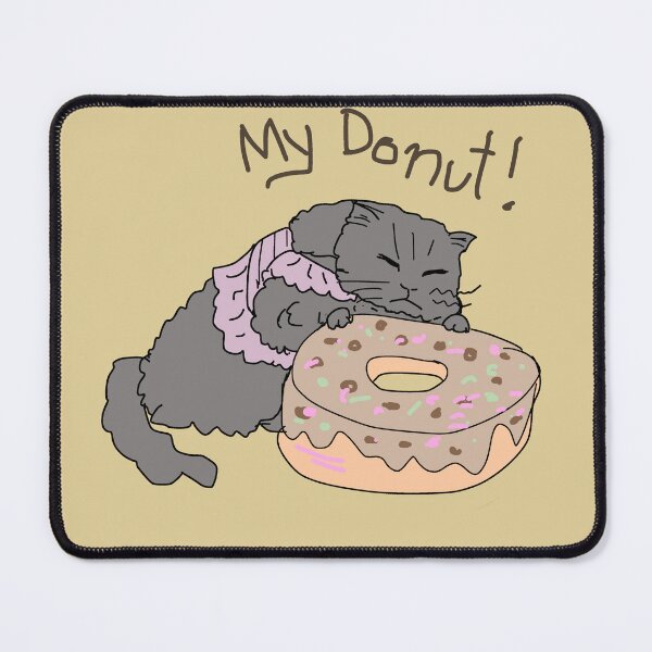 Item preview, My Donut! Cute Grumpy Cat Hugging Donut Illustration designed and sold by AbbyWorldStudio.