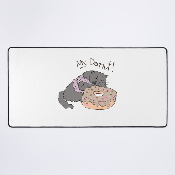Item preview, My Donut! Cute Grumpy Cat Hugging Donut Illustration designed and sold by AbbyWorldStudio.
