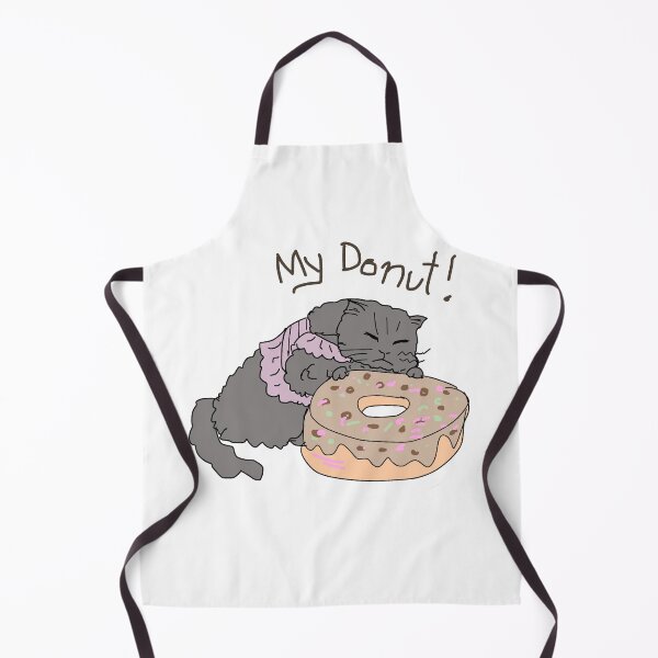 Item preview, My Donut! Cute Grumpy Cat Hugging Donut Illustration designed and sold by AbbyWorldStudio.