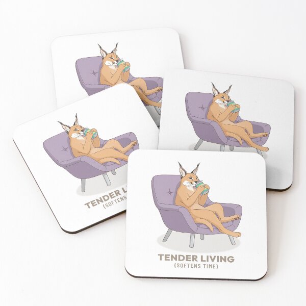 Item preview, Caracal Drinking Soda Vintage Aesthetic designed and sold by COZY VINTAGE animal.