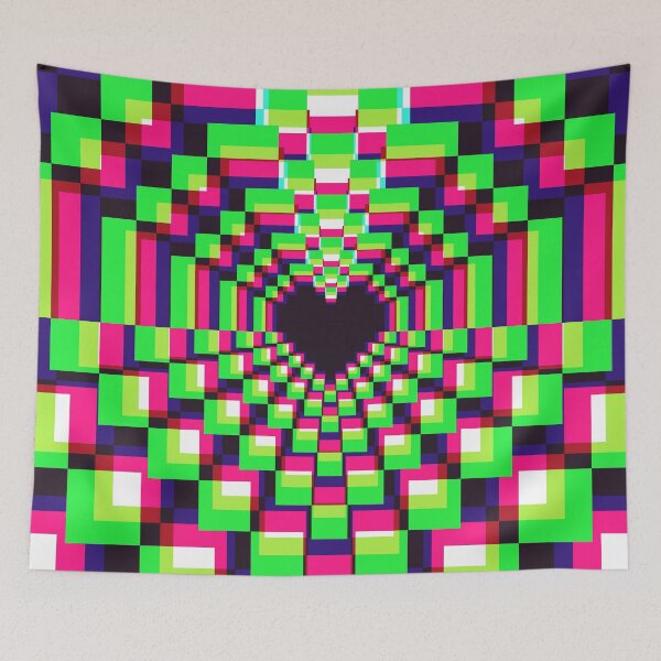 Item preview, Dark Pixel Heart Kaleidoscope - Synthwave 3 designed and sold by animinimal.