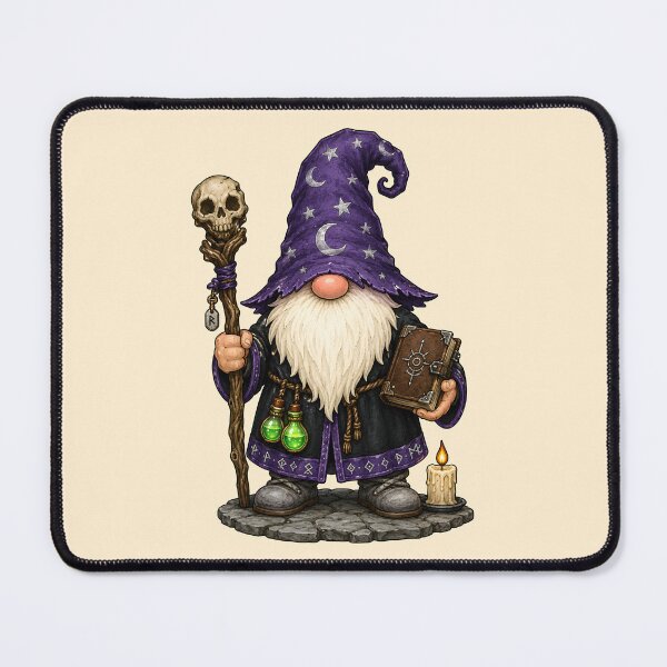 Item preview, Arcane Wizard Gnome with Skull Staff and Spellbook designed and sold by Victor Shadehorn.
