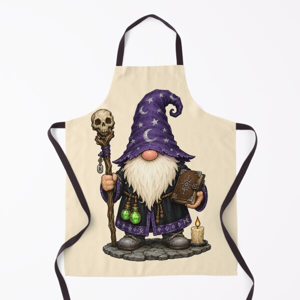 Item preview, Arcane Wizard Gnome with Skull Staff and Spellbook designed and sold by Victor Shadehorn.