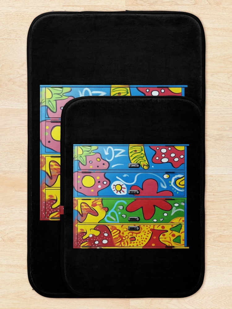 Thumbnail 5 of 6, Bath Mat, Colorful Abstract Locker Design designed and sold by Codavid85.