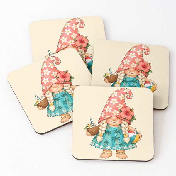 Item preview, Tropical Beach Gnome with Coconut and Beach Ball designed and sold by Victor Shadehorn.