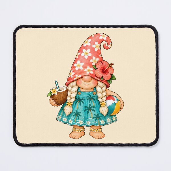 Item preview, Tropical Beach Gnome with Coconut and Beach Ball designed and sold by Victor Shadehorn.