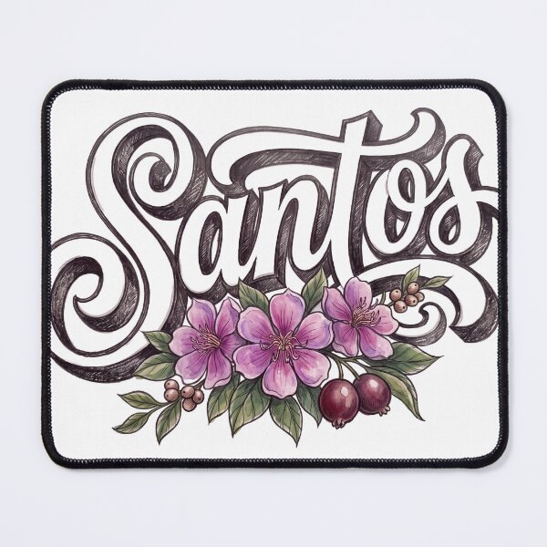 Item preview, Santos Brazil Tropical Floral Vintage Lettering designed and sold by castillomiami.