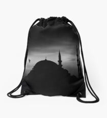 mosque istanbul turkey Drawstring Bag