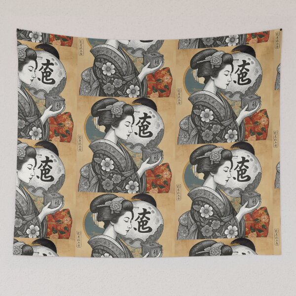 Item preview, Geisha Profile designed and sold by VintageArtByIda.