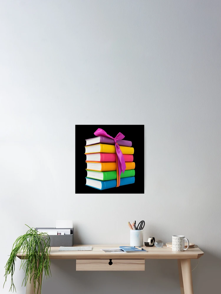 Thumbnail 2 of 3, Poster, Colorful Gift Wrapped Book Stack designed and sold by Codavid85.
