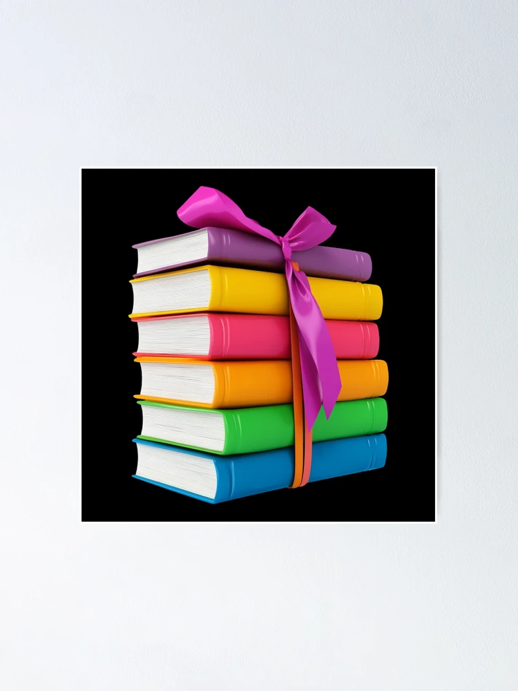 Thumbnail 1 of 3, Poster, Colorful Gift Wrapped Book Stack designed and sold by Codavid85.