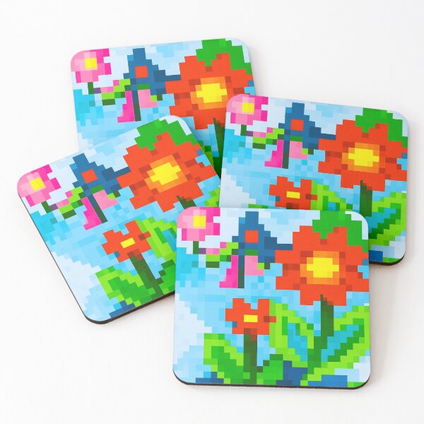 Item preview, " Red Pixel Garden" by Jenette Hewitt Art JKH63 designed and sold by Jenette Hewitt Art.
