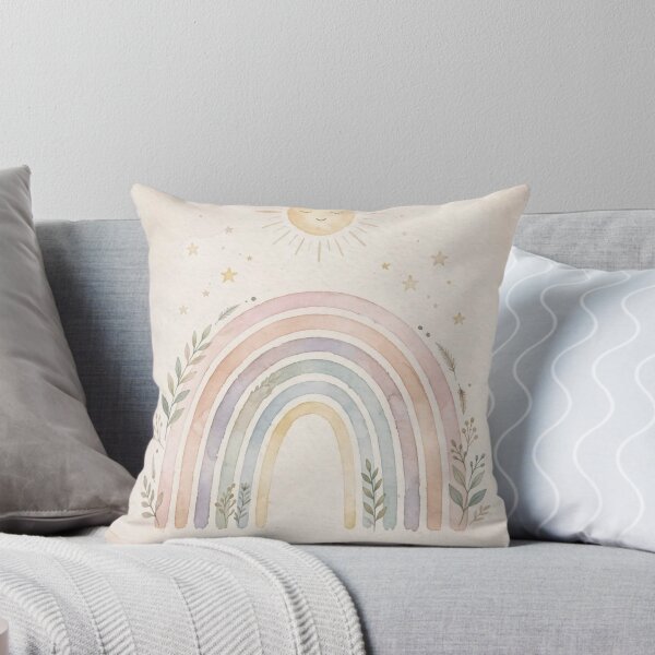 Item preview, Boho Pastel Rainbow - You Are Loved Nursery Wall Art with Sun and Stars designed and sold by Katte to.