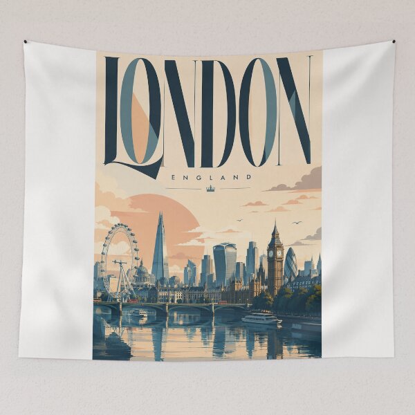 Item preview, London England Skyline with Westminster and River Thames designed and sold by Places On Earth.
