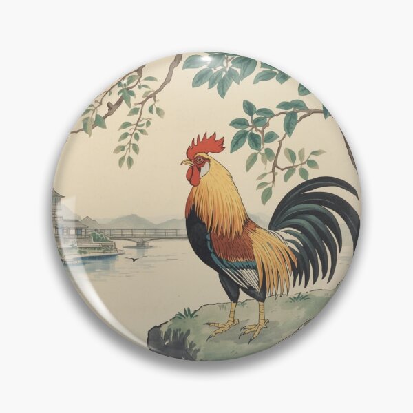 Item preview, Rooster Profile designed and sold by VintageArtByIda.
