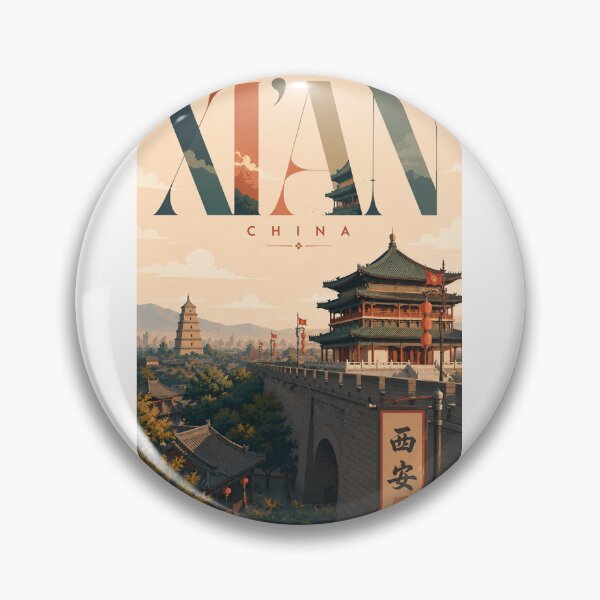 Item preview, Ancient Xi'an City Wall and Giant Wild Goose Pagoda Shaanxi China designed and sold by Places On Earth.