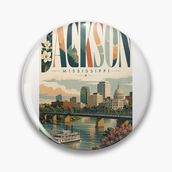 Item preview, Jackson Mississippi Skyline and Mississippi State Capitol on the Pearl River designed and sold by Places On Earth.