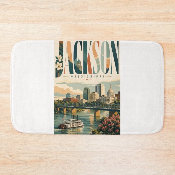 Item preview, Jackson Mississippi Skyline and Mississippi State Capitol on the Pearl River designed and sold by Places On Earth.