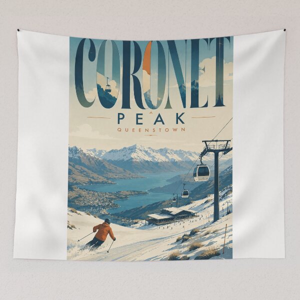 Item preview, Coronet Peak Overlooking Queenstown and Lake Wakatipu New Zealand designed and sold by Places On Earth.