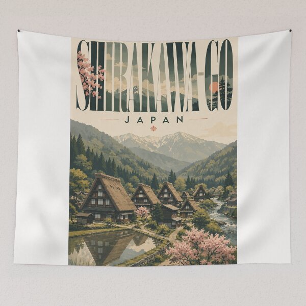 Item preview, Shirakawa-go Historic Village Beneath the Japanese Alps Gifu Japan designed and sold by Places On Earth.