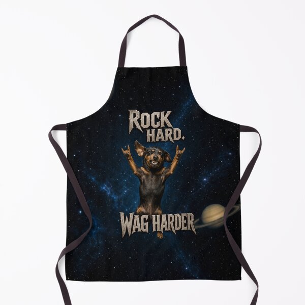 Item preview, Dachshund in space. Rock Hard. Wag Harder. designed and sold by ShindigiddyDog.