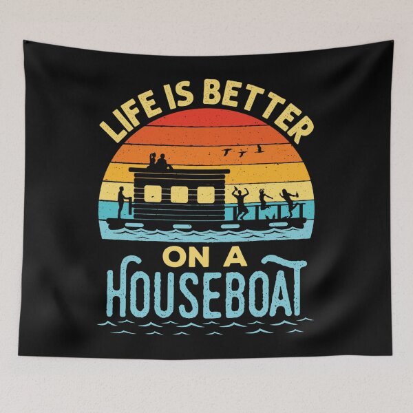 Item preview, life is better on a houseboat boating designed and sold by AntF33.