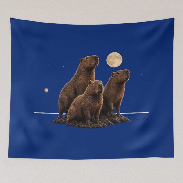 Item preview, Three capybara moon designed and sold by Three stacked penguins.