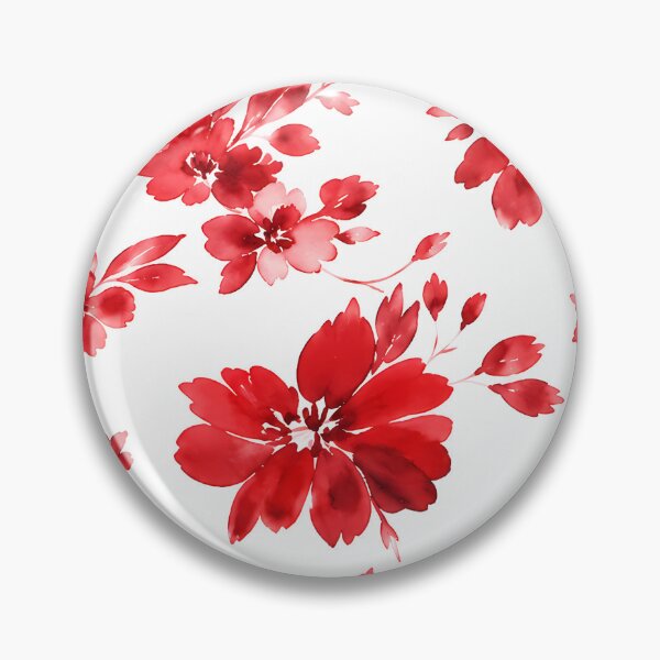 Item preview, Striking Red Watercolor Floral Pattern designed and sold by zenjiinspired.