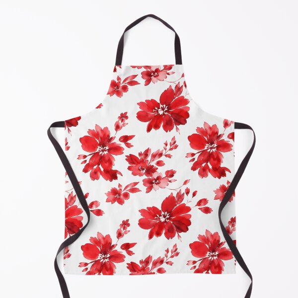 Item preview, Striking Red Watercolor Floral Pattern designed and sold by zenjiinspired.