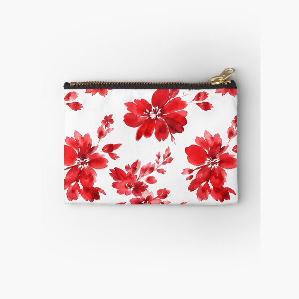 Item preview, Striking Red Watercolor Floral Pattern designed and sold by zenjiinspired.